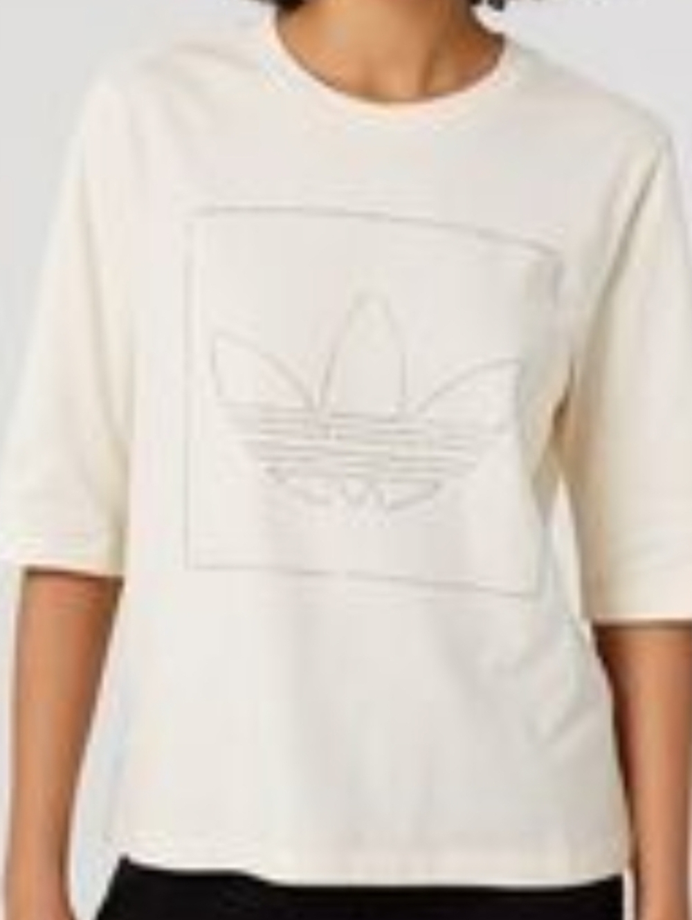 Adidas Trefoil Box Logo Cream Tee